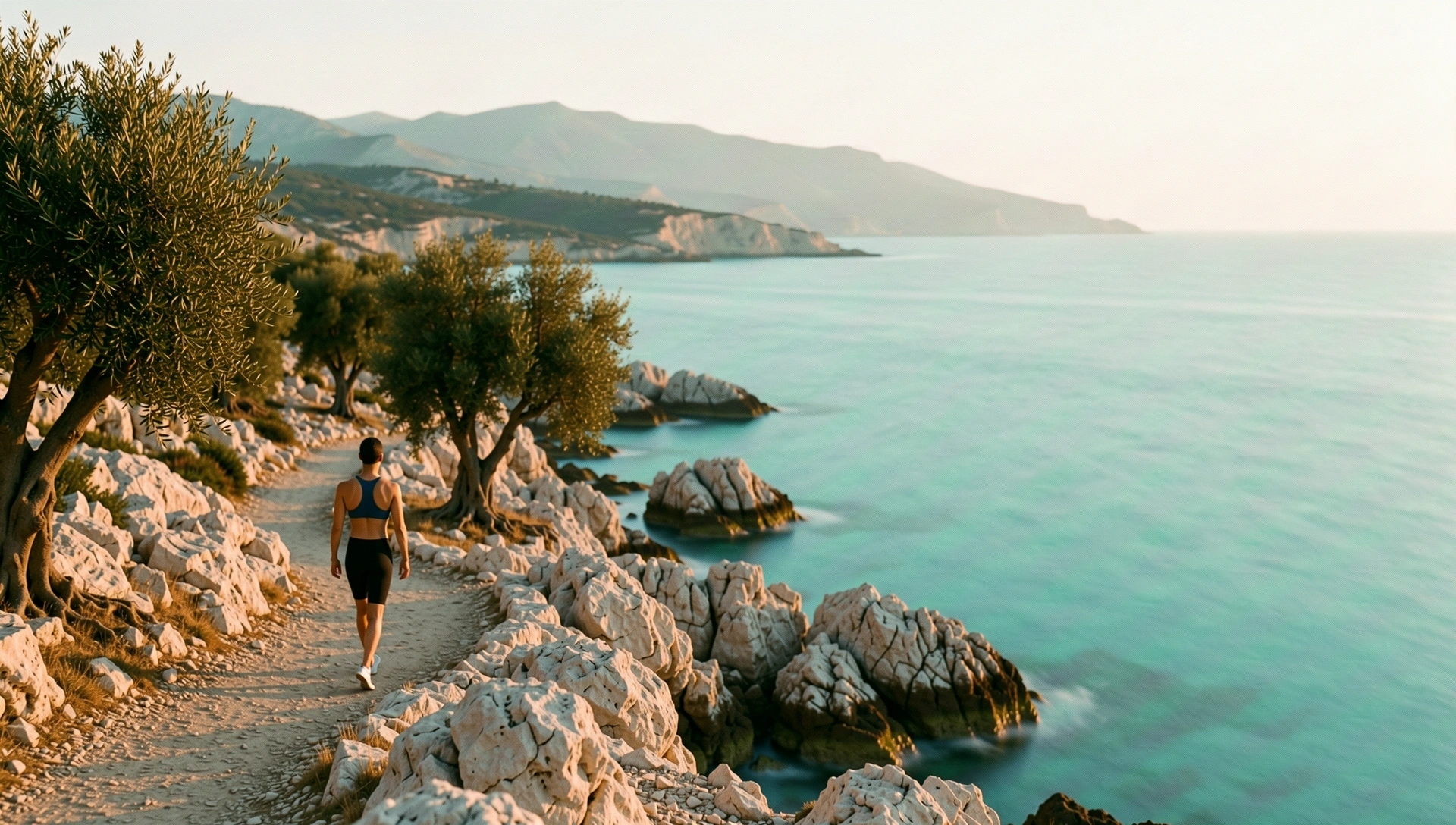 Serene Greek coastline at dawn