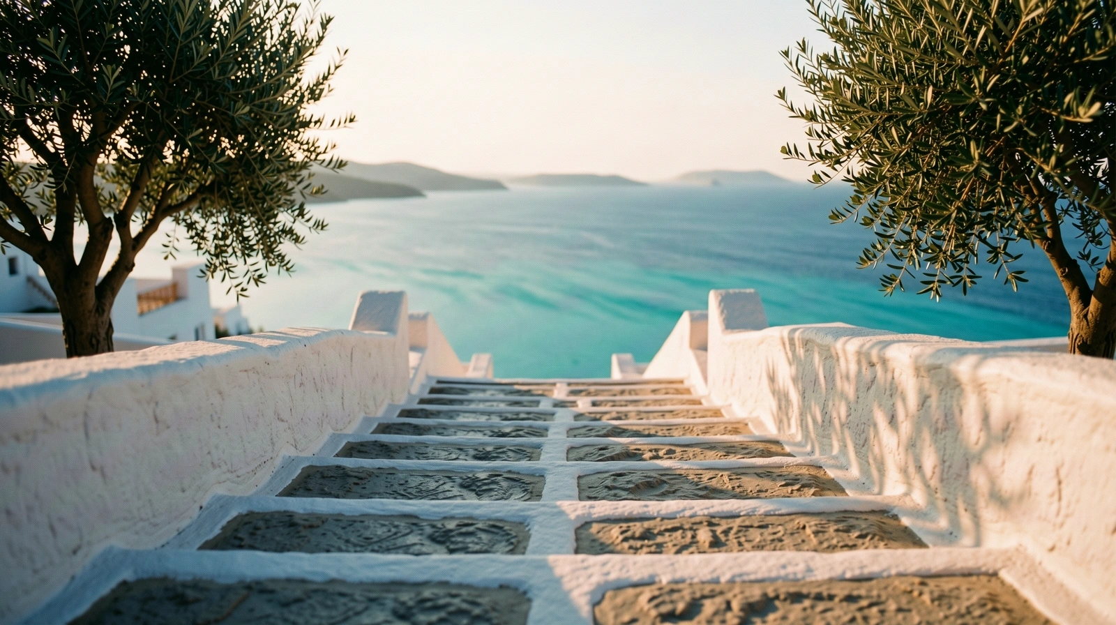 Serene morning light over the Greek coast