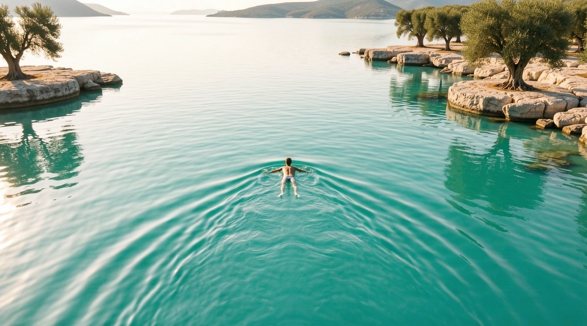 Ripples in turquoise water